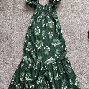 Tuckernuck Green Floral Maxi Dress - Size Medium